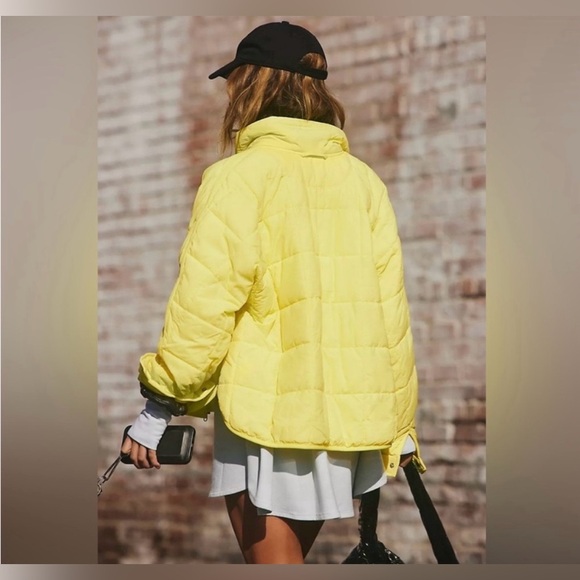 FP Movement by Free People Yellow Quilted Puffer Jacket, Size Large NWOT - Picture 2 of 16